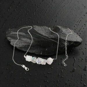 Angel Aura Quartz Sterling Silver Bar Necklace